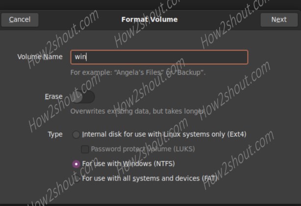 Format USB on Ubuntu
