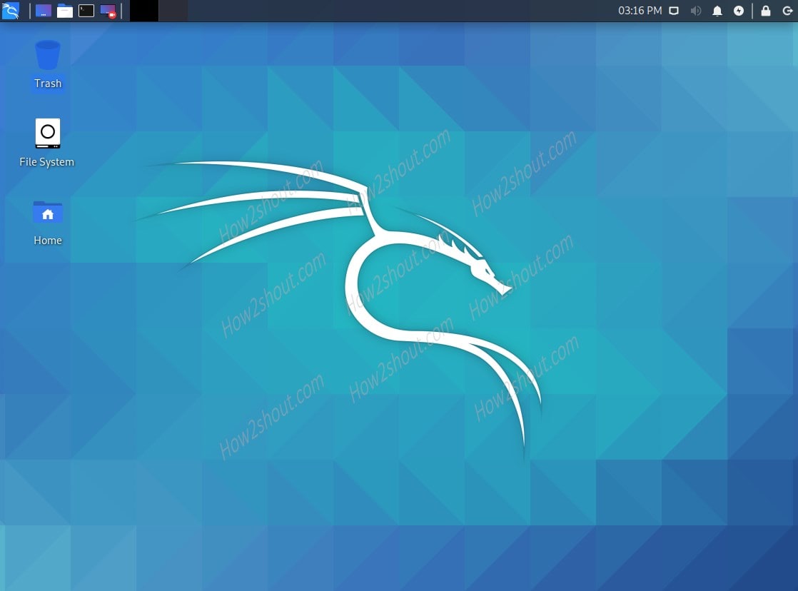 Kali Linux GUI interface