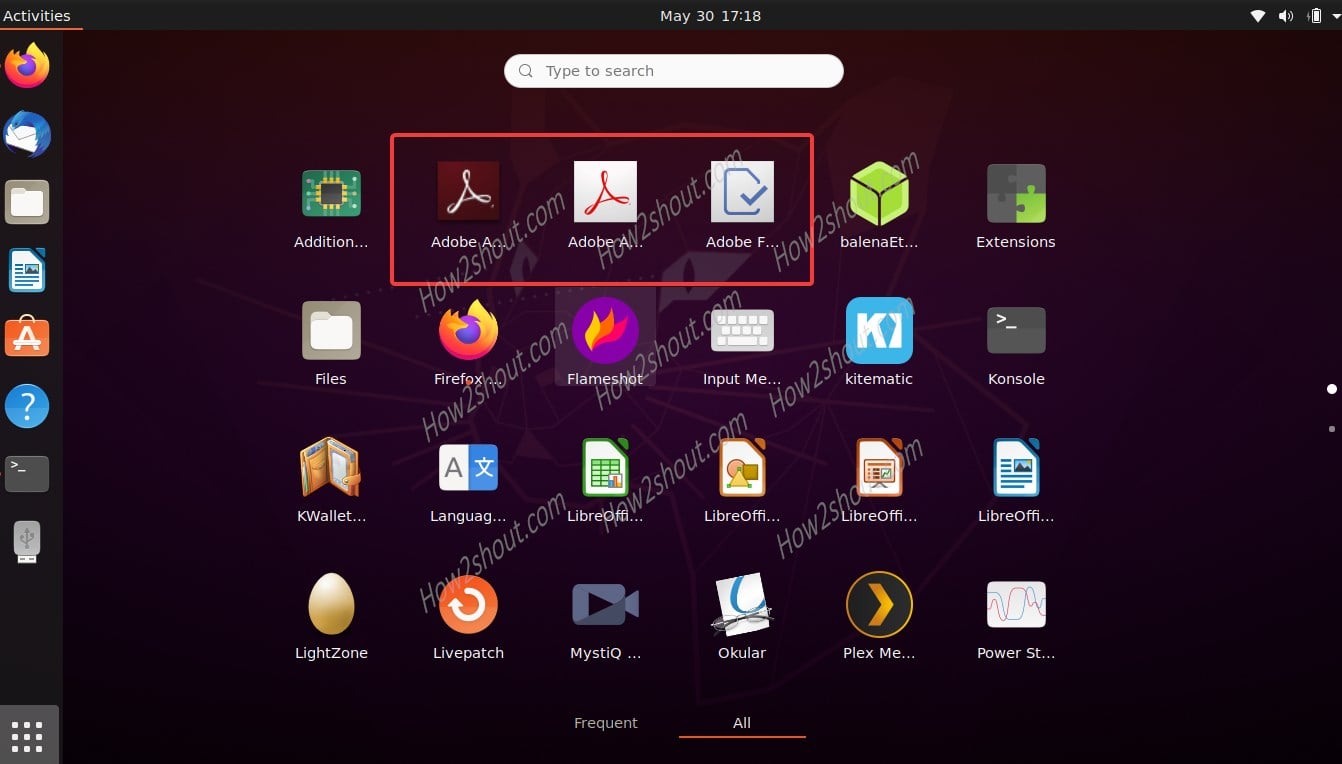 Open Adobe app on Ubuntu Linux