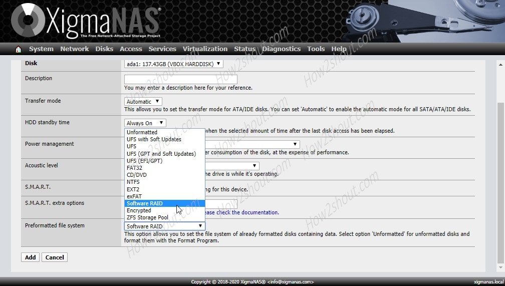 Preformatted File system for Nas4Free drives