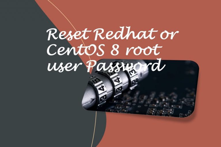 Change forgotten Redhat or centos 8 Password min
