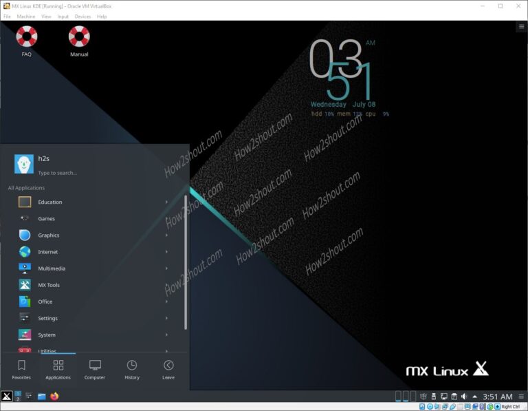 MX Linux KDE interface