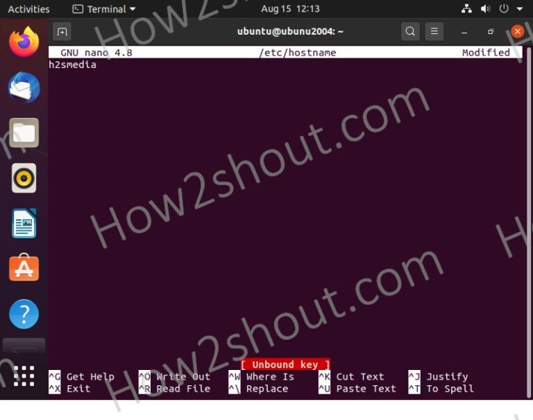 Change the hostname ubuntu 20.04 lts