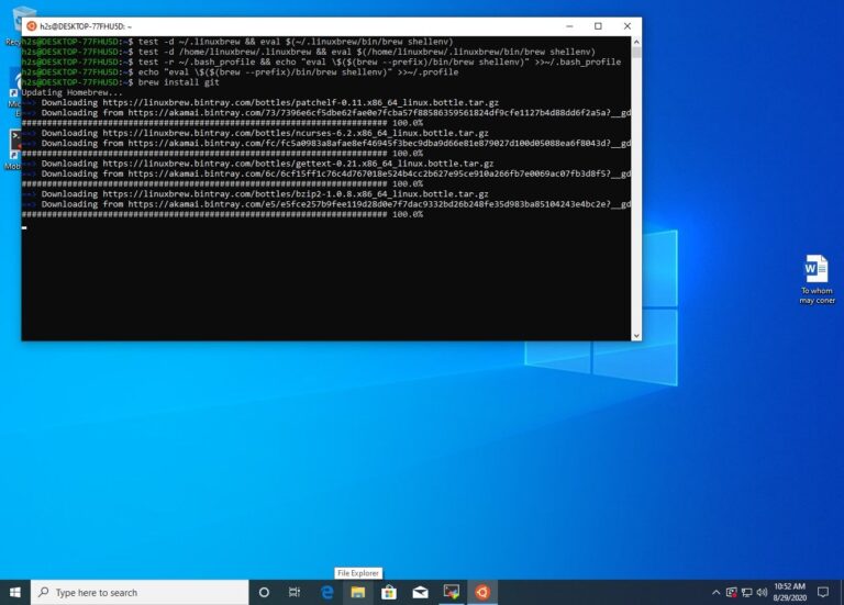 Install Homw Bre w on Windows 10 WSL Windows subsystem for Linux min