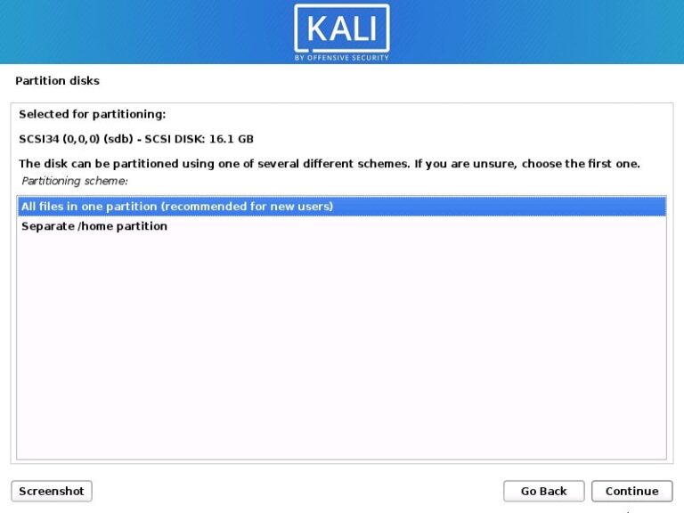 Create USB partition for Kali Linux installation