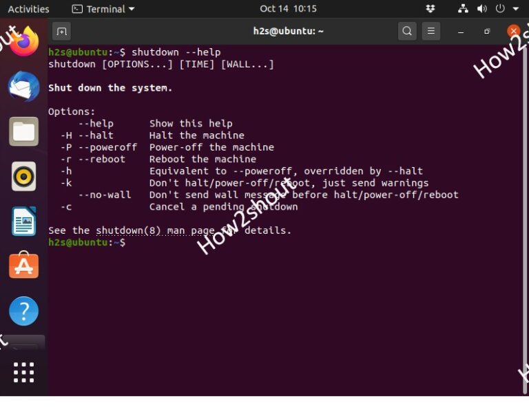 Commands to shutdown Ubuntu Linux