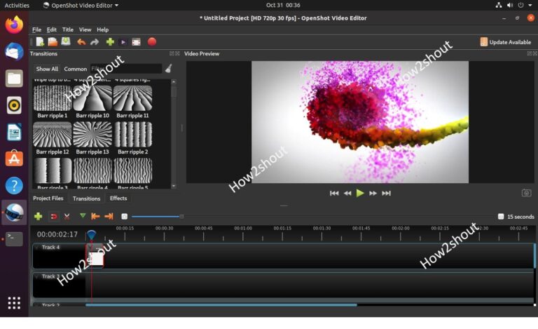 Editing in OpneShot Video Editor on Ubuntu Linux