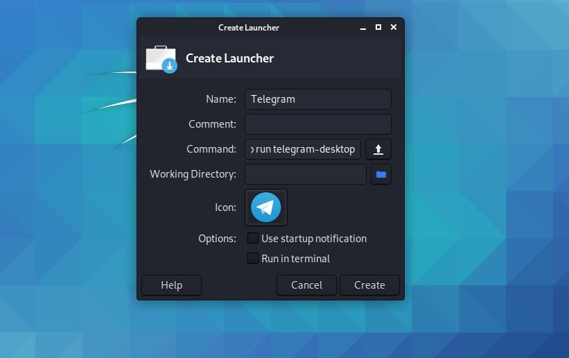 Create Desktop Launcher on Kali Linux