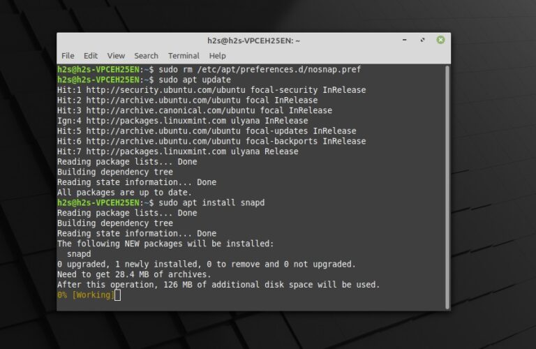 install snap on Linux Mint 20