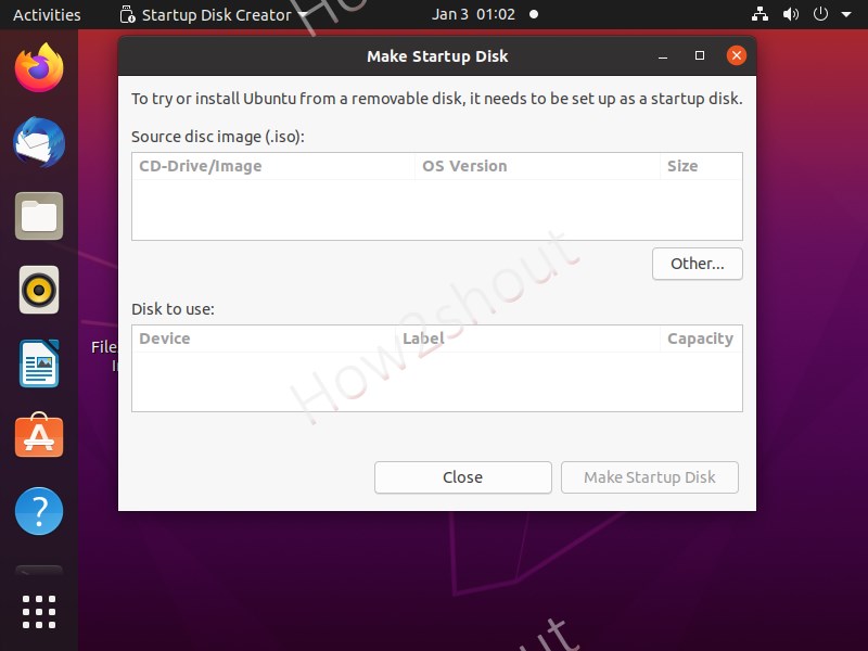 Default Offcial Ubuntu Live USB creator