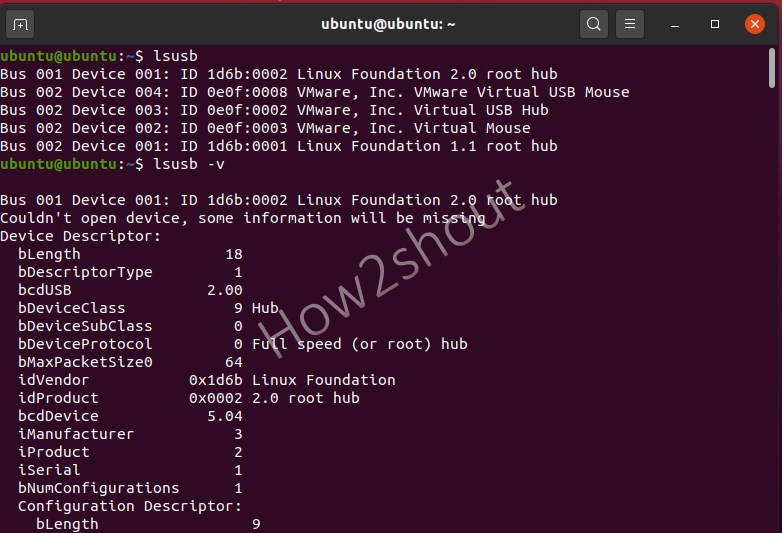 Get USB controller info using command