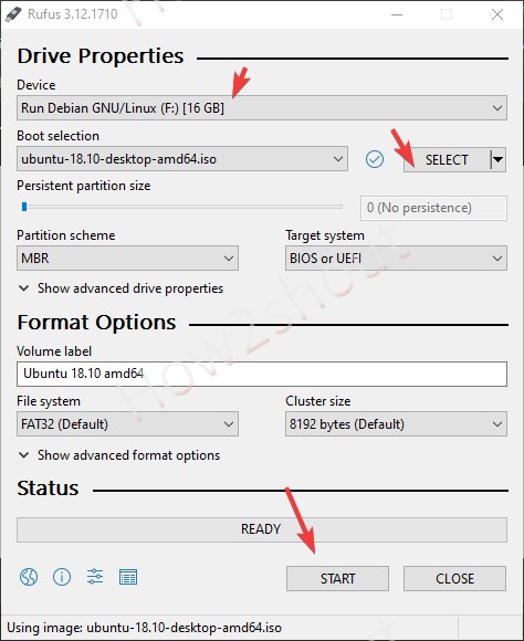 Rufus USB Live creator