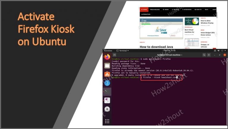 Activate Firefox Kiosk Mode on Ubuntu