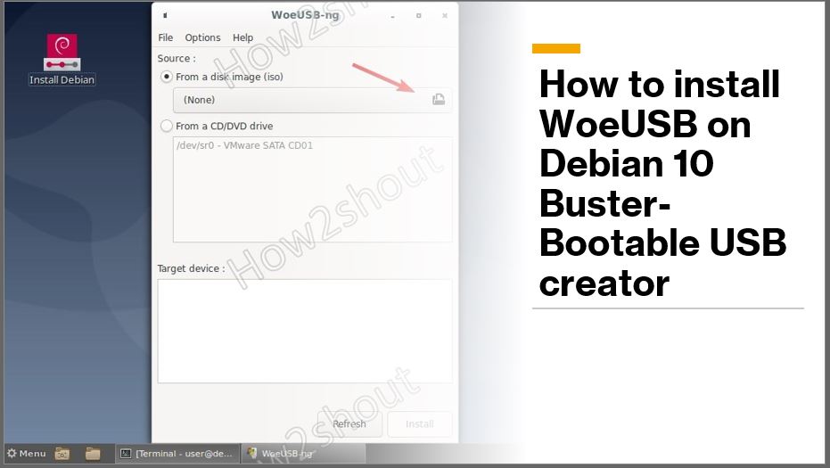 How install WoeUSB on 10 Buster- Bootable USB creator