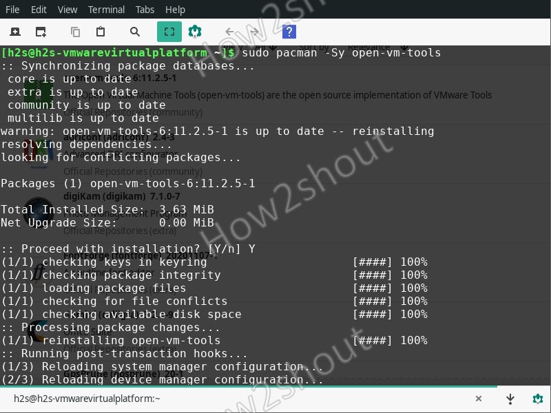 Install Open VM tools on Manjaro Linux