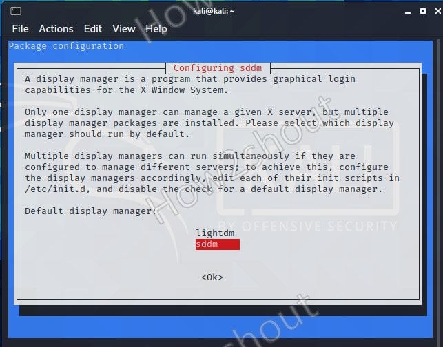 Configure Display manager for Kali Linux min