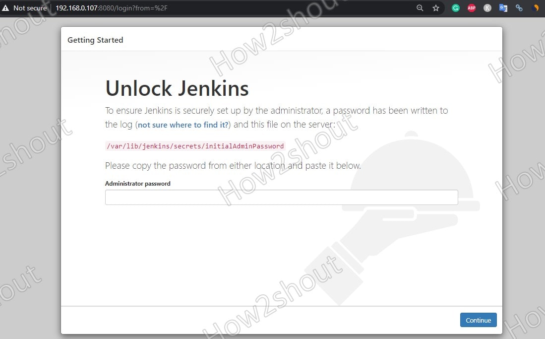 Access Jenkins web interface on Almalinux server