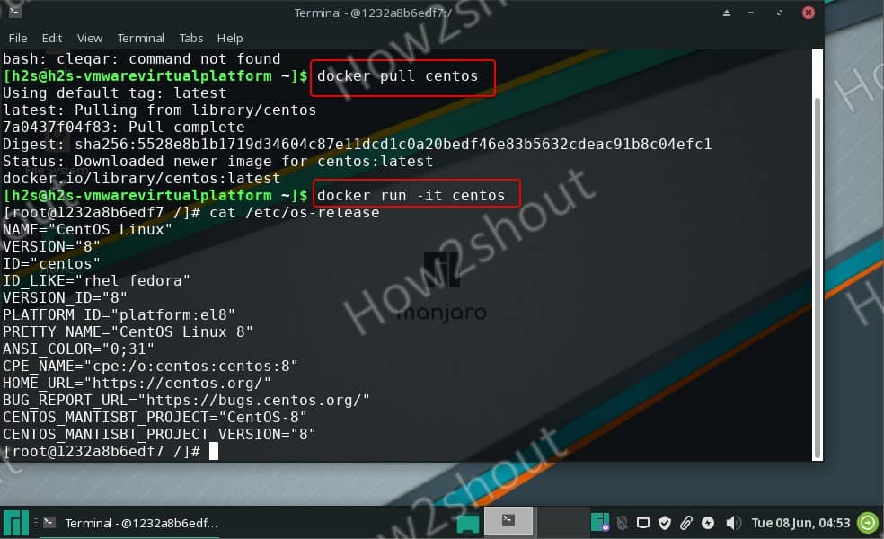 Create Docker Container on Manjaro Linux