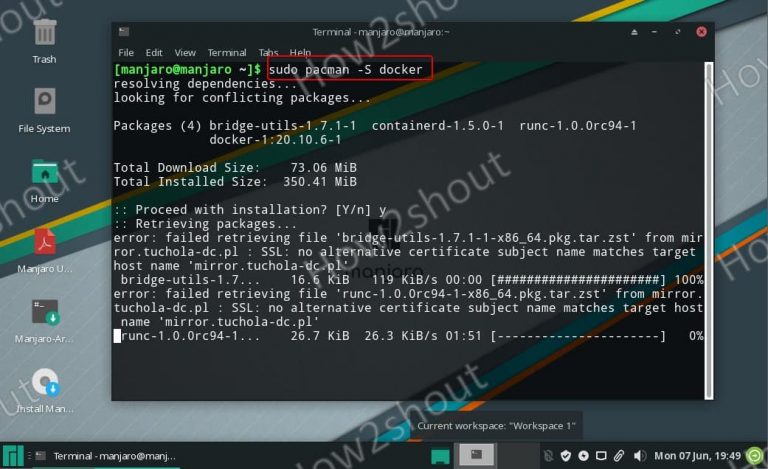 Docker install on Manjaro Linux