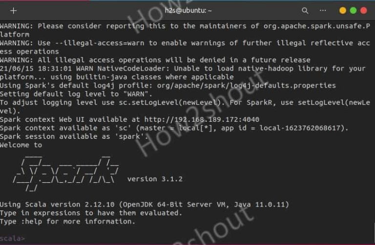 Use Spark Shell on Ubuntu 20.04