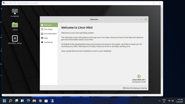 Access Linux Mint from Windows 10 11 using RDP