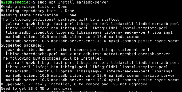 install mariadb server on Debian 11