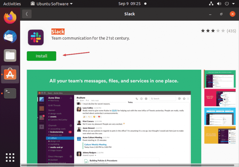 Slack Team Communication Software center Ubuntu