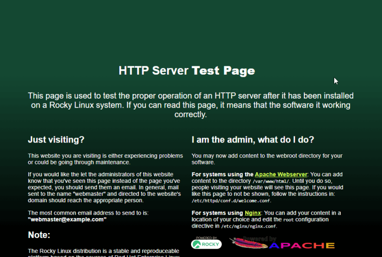 Apache HTTP Server Test Page Almalinux