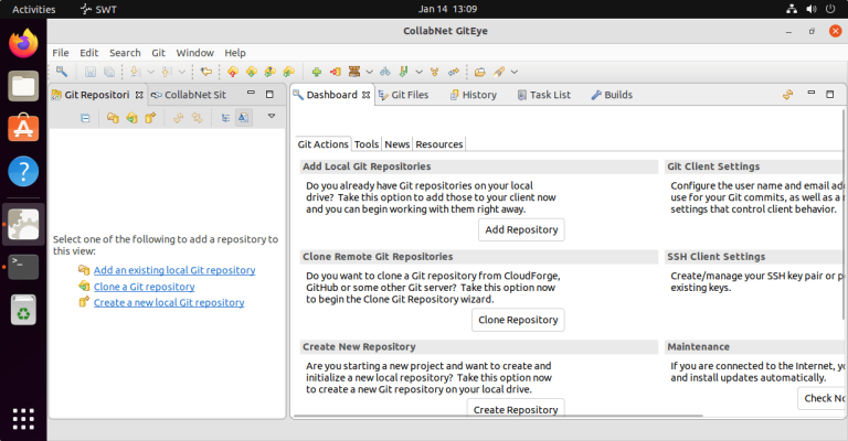 Launch GitEye on Ubuntu 22.04 20.04