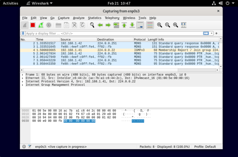 WireShark installed on Debian 11 Bullseye