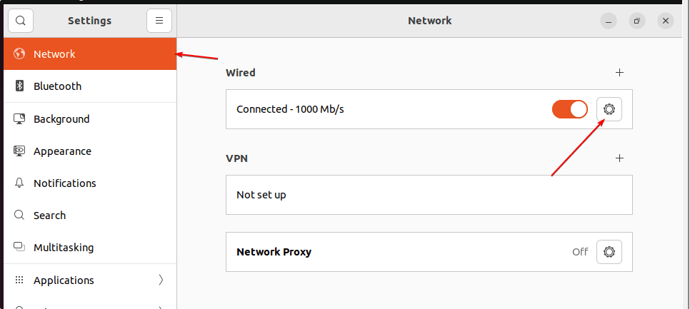 Open Network Settings