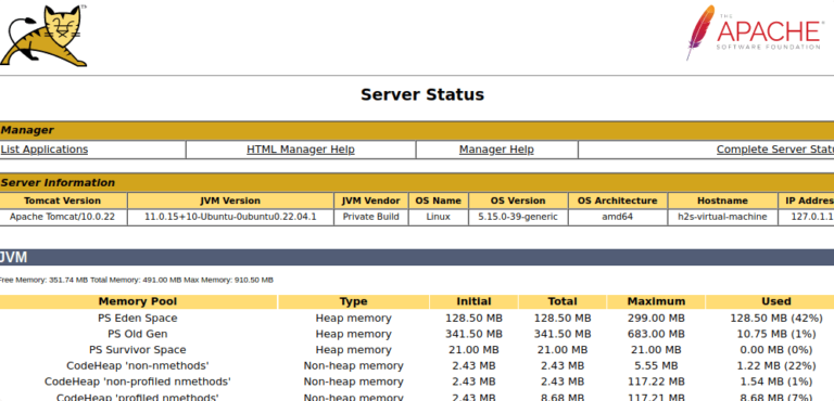 Access Tomcat Web interface install Ubuntu 22.04 LTS