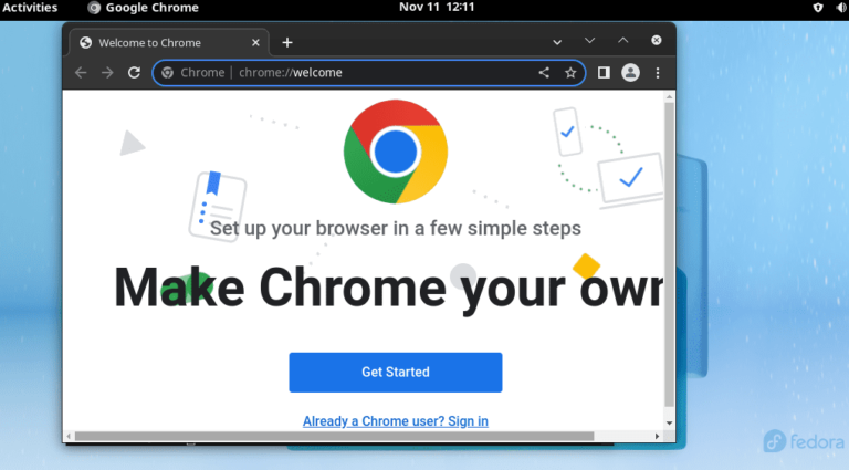 Install Google Chrome browser in Fedora