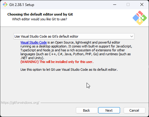 Use Visual Studio Code as Gits default editor