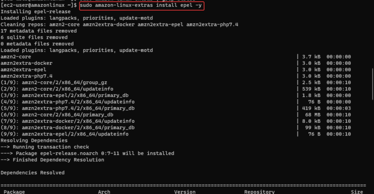 Enable EPEL on Amazon Linuzx 2