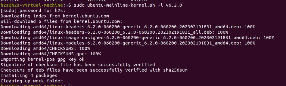 Installing Linux 6.2 Kernel on Ubuntu