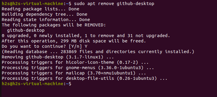 Uninstall or Remove GitHub Desktop from Ubuntu