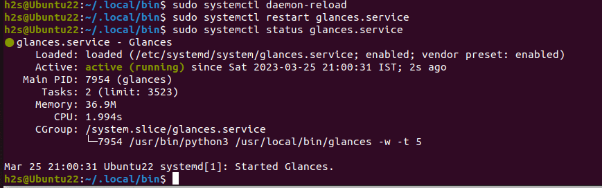 Glacnes Web systemd service file PIP Ubuntu