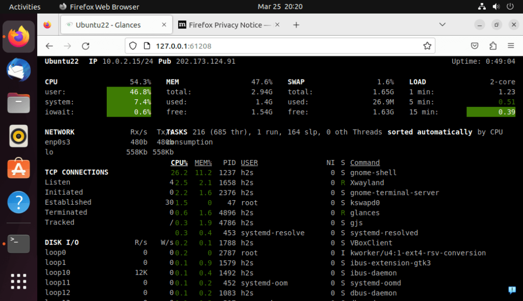Pip to install Glances on Ubuntu 22.04
