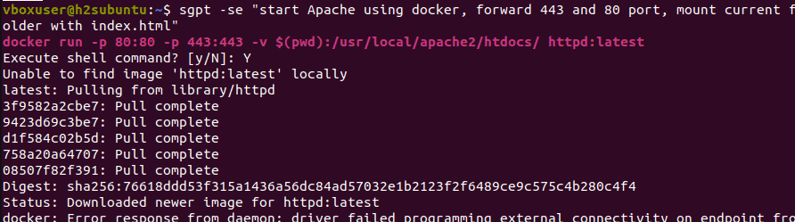 Run Docker Conatiner using ChatGPT on Terminal