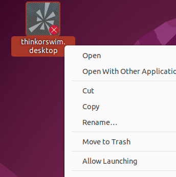 ThinkorSwim Allow Launching Desktop shortcut