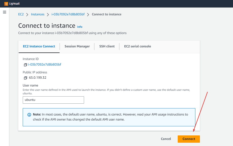 Connect to Ubuntu AWS instance SSH