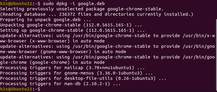 DPKG command to install Chrome in Ubuntu