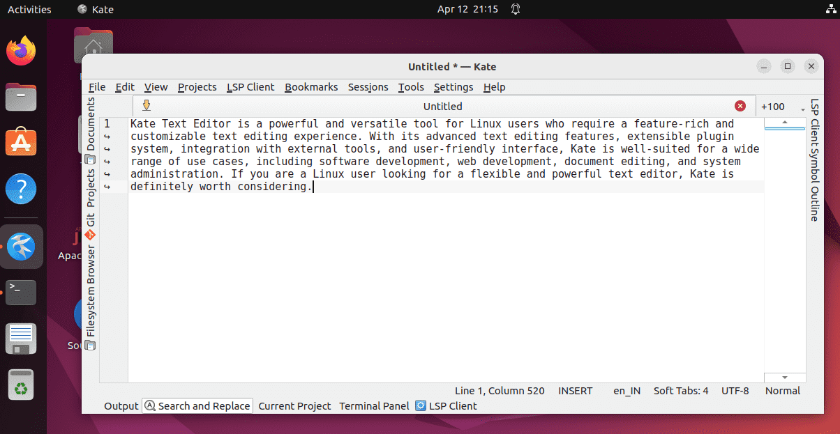 Installing Kate text editor on Ubuntu linux