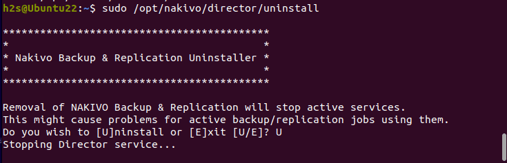 Uninstall Nakivo from Linux Ubuntu