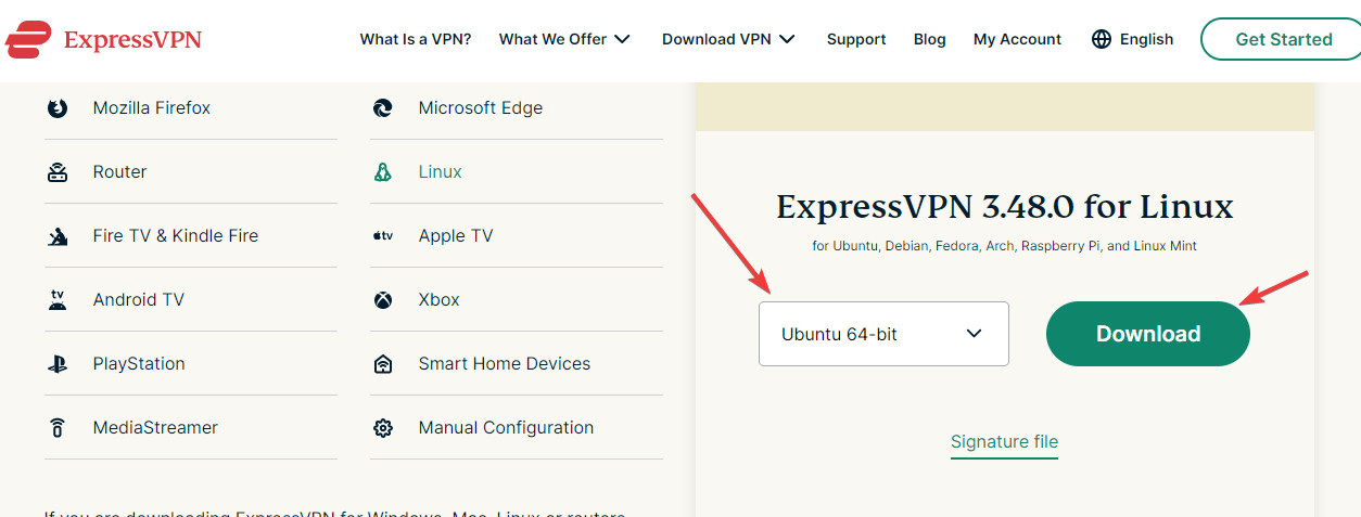Download ExpressVPN for Linux