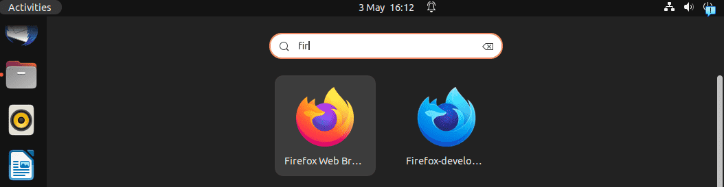 Firefox developer edition app shortcut