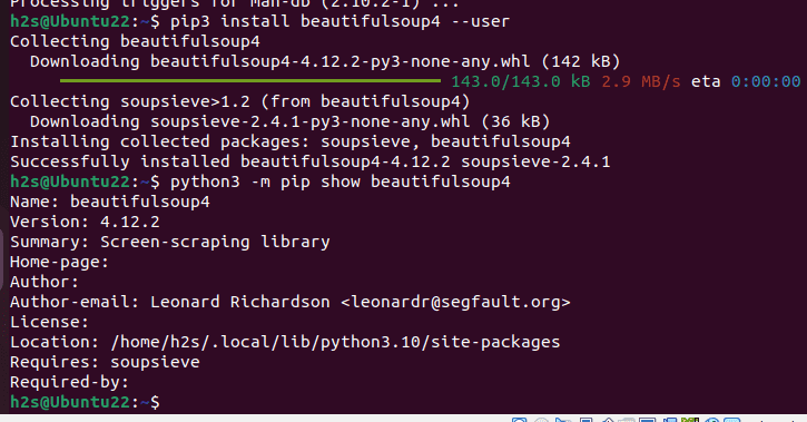 Install BeautifulSoup on Ubuntu