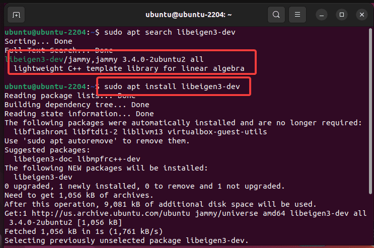 Install Eigen 3 on Ubuntu 22.04 or 20.04