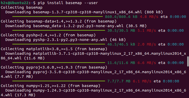 Install the Basemap python Library ubuntu